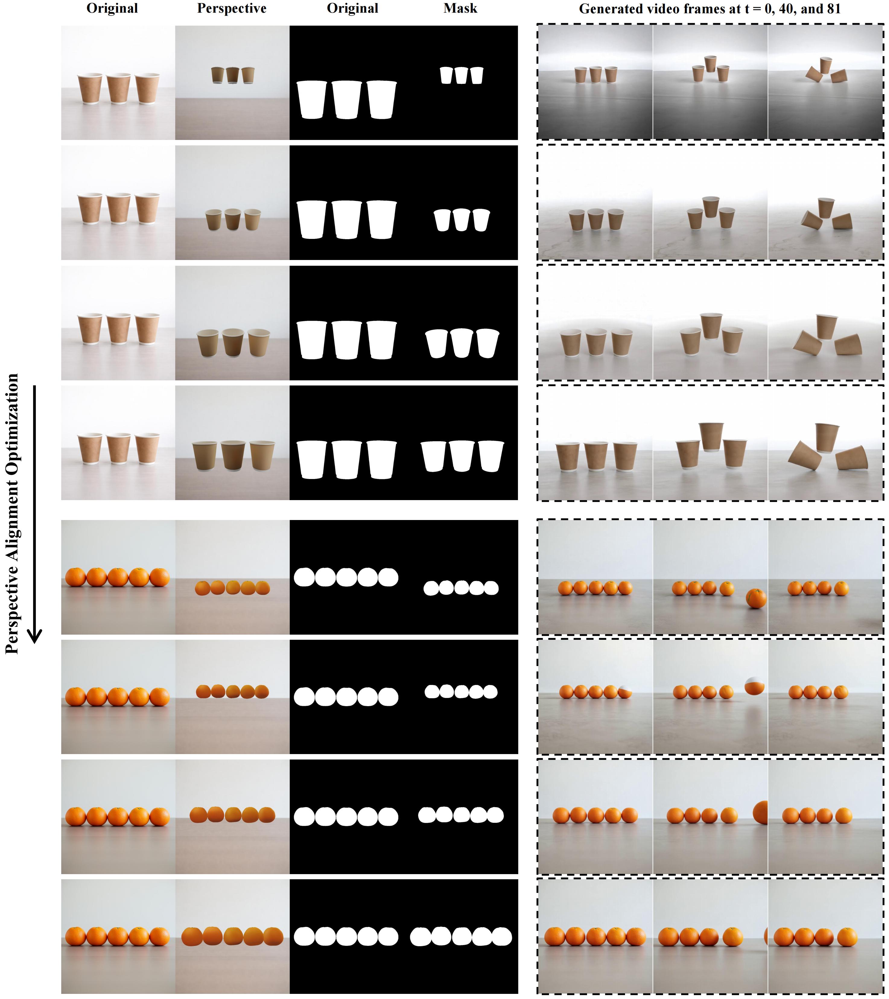 Qualitative visualization of the perspective alignment optimization process
